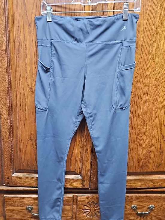 Pro Compression Pants - CompressionZ, High-Rise Side-Pocket Leggings in Slate Blue